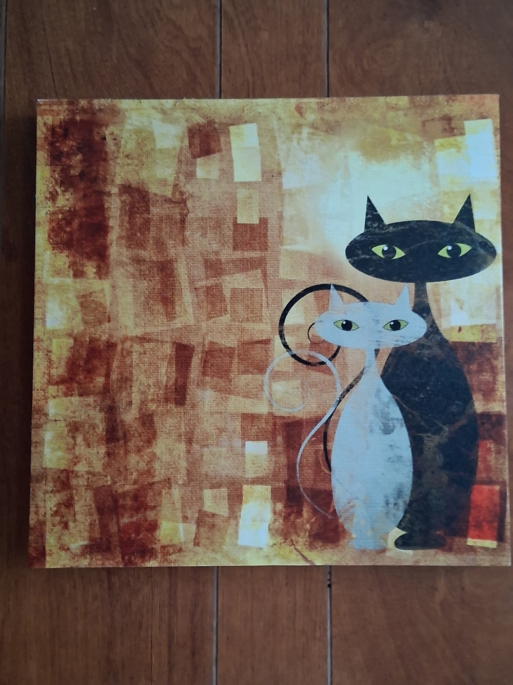 Decorative Cat Canvas Wall Art - White & Black Cats